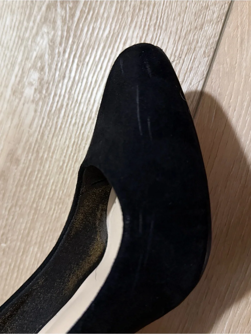 Fergalicious Black Pointed Toe Suede Pumps